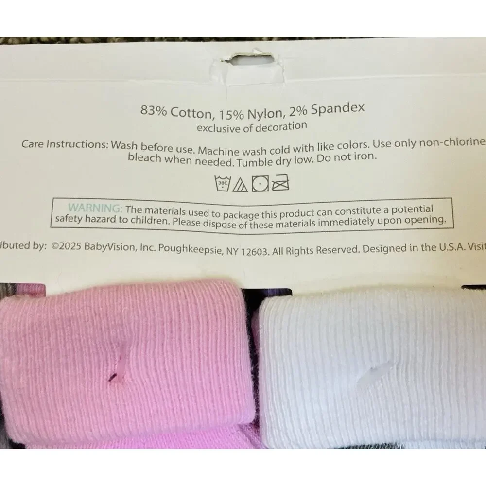 New Hudson Baby 0-3 mth 12 pairs Unicorn & Rainbow Pattern socks